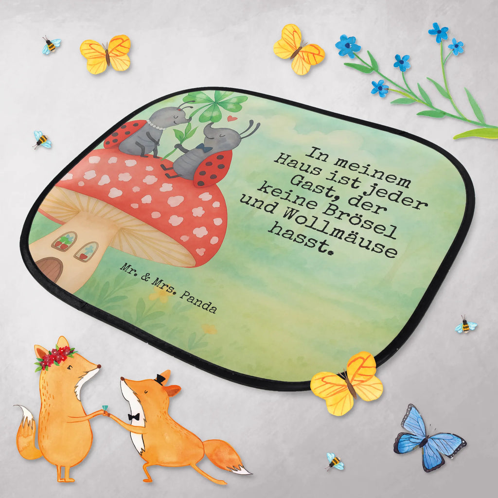 Car sun shade ladybug toadstool Design car, family, children, back seat, gift, sun visor, sun protection, windows, small animals, cute, funny, cute animal motives, hand drawn, small world, funny sayings, good mood, happy, gifts, gift ideas, special gifts, animal lover, card, toadstool, house of fleshy fungi, ladybird, flat, house, at home