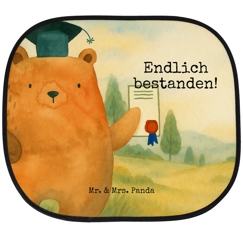 Car sun shade bear Test Design car, windows, sun protection, sun visor, children, gift, family, back seat, bear, teddy, teddy bear, cuddly toy, examinations, Abitur, examination passed, degree, certificate, diploma