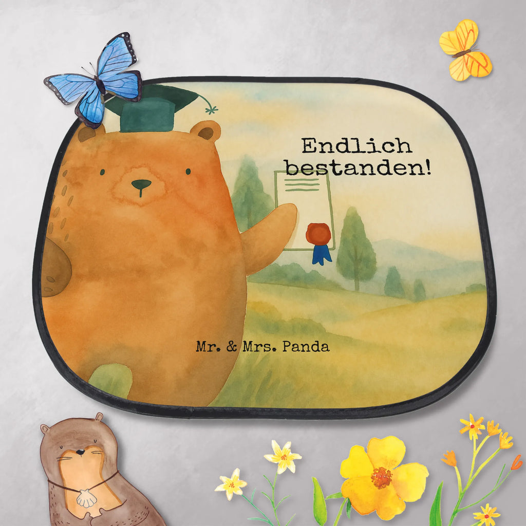 Car sun shade bear Test Design car, windows, sun protection, sun visor, children, gift, family, back seat, bear, teddy, teddy bear, cuddly toy, examinations, Abitur, examination passed, degree, certificate, diploma