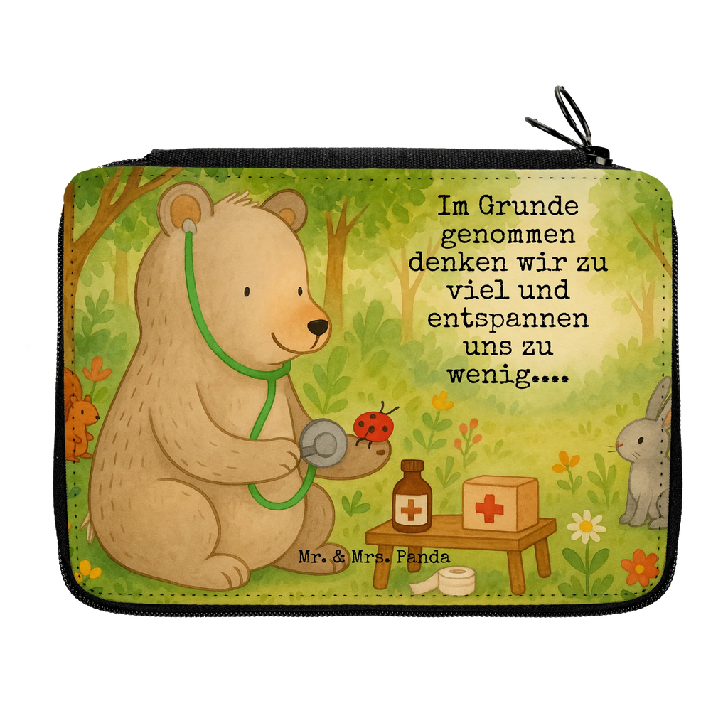 Piórnik niedźwiedź lekarz Design Federmappe, Stiftetasche, Stifte Etui, Schule, Einschulung, Geschenk, Kind, Schüler, Schülerin, Stifterolle, Federmäppchen, Motiv, Grundschule, Federmäppchen bedruckt, Büro Stifte Etui, Bestückte Federmappe, Kinder Federmappe, Federmappe Einschulung, Bär, Teddy, Teddybär, Arzt, Ärztin, Doktor, Professor, Doktorin, Professorin