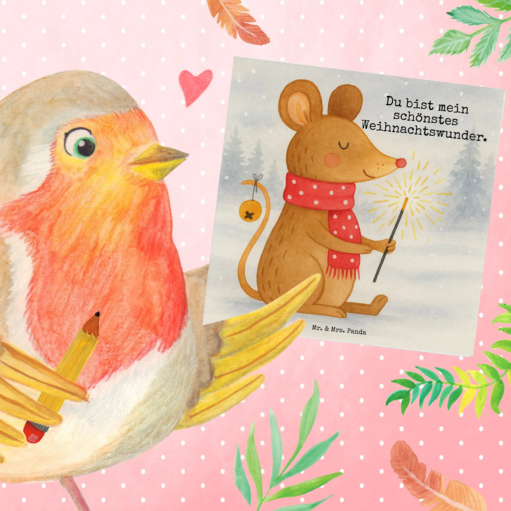 Deluxe Karte Maus Weihnachten Design Karte, Grußkarte, Klappkarte, Einladungskarte, Glückwunschkarte, Hochzeitskarte, Geburtstagskarte, Hochwertige Grußkarte, Hochwertige Klappkarte, Winter, Weihnachten, Weihnachtsdeko, Nikolaus, Advent, Heiligabend, Wintermotiv, Frohe Weihnachten, Weihnachtsgruß, Weihnachtsmotiv, Maus, Mäuschen, Weihnachtswunder