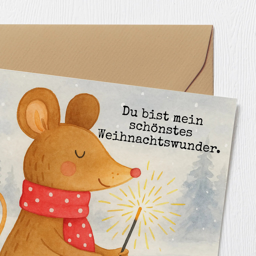 Deluxe Karte Maus Weihnachten Design Karte, Grußkarte, Klappkarte, Einladungskarte, Glückwunschkarte, Hochzeitskarte, Geburtstagskarte, Hochwertige Grußkarte, Hochwertige Klappkarte, Winter, Weihnachten, Weihnachtsdeko, Nikolaus, Advent, Heiligabend, Wintermotiv, Frohe Weihnachten, Weihnachtsgruß, Weihnachtsmotiv, Maus, Mäuschen, Weihnachtswunder