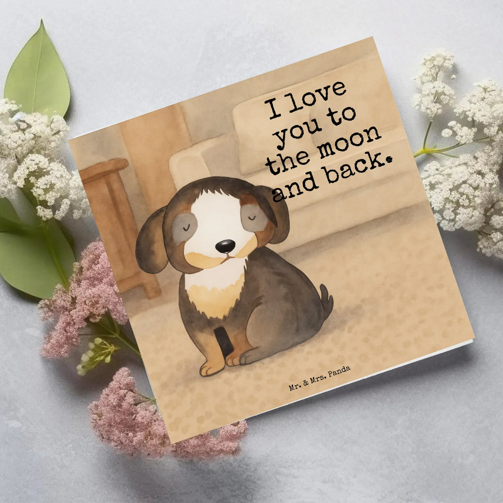 Karta Deluxe pies relaks Design Karte, Grußkarte, Klappkarte, Einladungskarte, Glückwunschkarte, Hochzeitskarte, Geburtstagskarte, Hochwertige Grußkarte, Hochwertige Klappkarte, Hund, Hundemotiv, Haustier, Hunderasse, Tierliebhaber, Hundebesitzer, Sprüche, schwarzer Hund, Hundeliebe, Liebe, Hundeglück