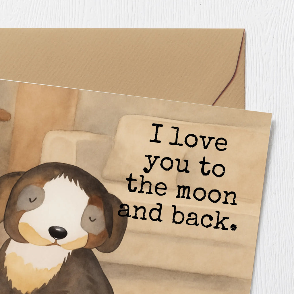 Karta Deluxe pies relaks Design Karte, Grußkarte, Klappkarte, Einladungskarte, Glückwunschkarte, Hochzeitskarte, Geburtstagskarte, Hochwertige Grußkarte, Hochwertige Klappkarte, Hund, Hundemotiv, Haustier, Hunderasse, Tierliebhaber, Hundebesitzer, Sprüche, schwarzer Hund, Hundeliebe, Liebe, Hundeglück