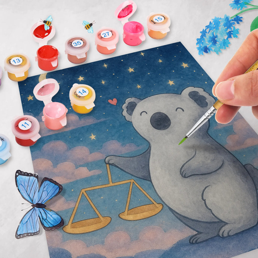 Paint by Numbers Scale Astrology Design DIY, Künstler, Malen, Kreativität, Kunstwerk, Baseln, Ausmalbild, Bastelidee, Malen nach Zahlen, Tierkreiszeichen, Sternzeichen, Horoskop, Astrologie, Aszendent, Geburtstagsgeschenk, Geschenk zum Geburtstag, Geschenk, Waage