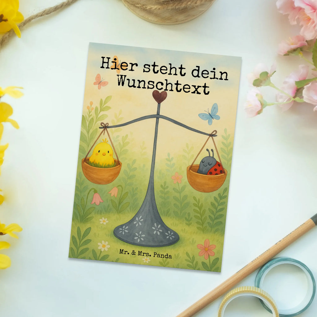 Personalised postcard Star sign Scale Design Einladung mit Namen, Geschenkkarte mit Wunschtext, Grußkarte mit Wunschtext, Postkarte mit Namen, Ansichtskarte mit Wunschtext, Karte mit Namen, Postkarte bedrucken, Ansichtskarte mit Namen, Karte mit Wunschtext, Geschenkkarte mit Namen, Einladung mit Wunschtext, Grußkarte mit Namen, Postkarte personalisierbar, Postkarte mit Wunschtext, Tierkreiszeichen, Sternzeichen, Horoskop, Astrologie, Aszendent, Waage Geschenk, Geburtstag September, Marienkäfer, Waage, Geburtstag Oktober, Geschenk Oktober, Gleichgewicht, Hummel, Geschenk September, Biene, Waage Sternzeichen