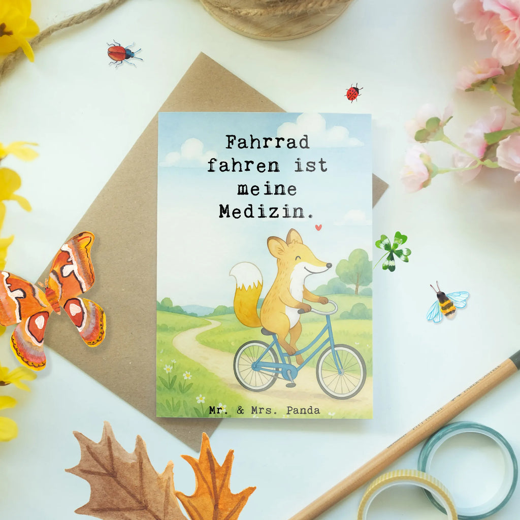 Grußkarte Fuchs Fahrrad fahren Design Einladungskarte, Grußkarte, Geburtstagskarte, Ansichtskarten, Hochzeitskarte, Karte, Klappkarte, Glückwunschkarte, Geschenk, Sport, Sportart, Hobby, Schenken, Danke, Dankeschön, Auszeichnung, Gewinn, Sportler, Radsport, Mountainbiking, Fahrrad fahren, Radeln, Trekking