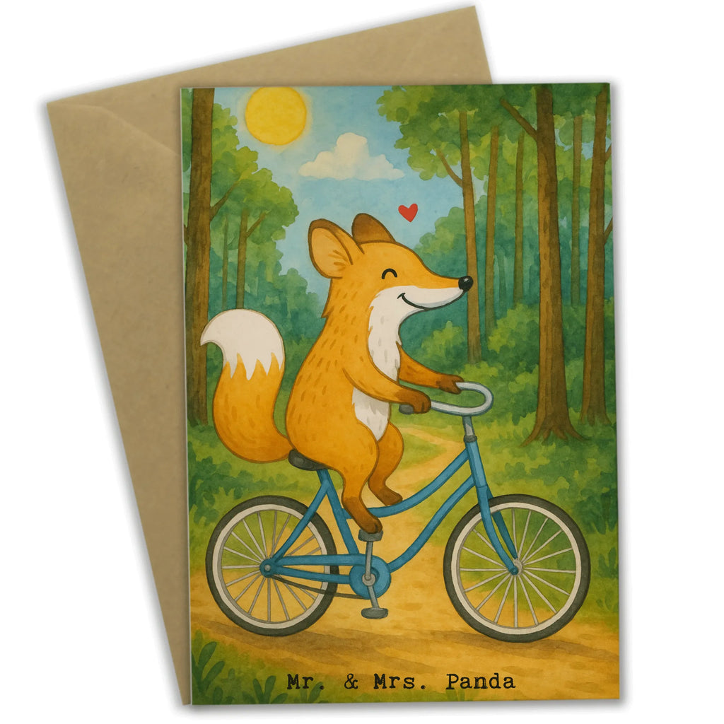 Grußkarte Fuchs Fahrrad fahren Design Einladungskarte, Grußkarte, Geburtstagskarte, Ansichtskarten, Hochzeitskarte, Karte, Klappkarte, Glückwunschkarte, Geschenk, Sport, Sportart, Hobby, Schenken, Danke, Dankeschön, Auszeichnung, Gewinn, Sportler, Radsport, Mountainbiking, Fahrrad fahren, Radeln, Trekking