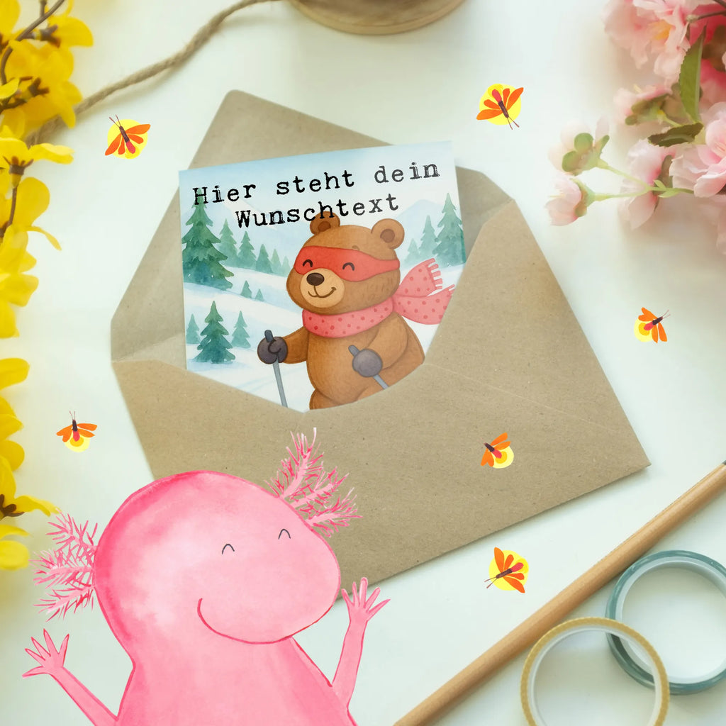 Personalisierte Grußkarte Hase Skifahren Design Grußkarte mit Namen, Personalisierte Hochzeitskarte, Grußkarten personalisiert, Personalisierte Karte, Personalisierte Grußkarte, Personalisierte Einladungskarte, Grußkarte mit persönlichen Nachrichten, Personalisierte Glückwunschkarte, Grußkarte selber drucken, Grußkarte selbst gestalten, Personalisierte Geburtstagskarte, Grußkarte als Geldgeschenk, Personalisiertere Klappkarte, Geschenk, Sport, Sportart, Hobby, Schenken, Danke, Dankeschön, Auszeichnung, Gewinn, Sportler, Skirennen, Skisport, Skifahren, Skiwettbewerb, Ski fahren