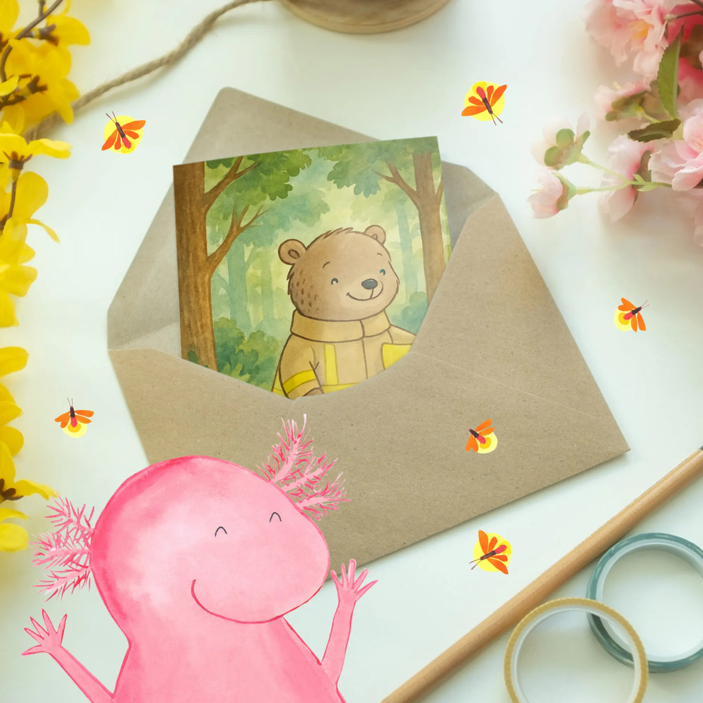 Grußkarte Bär Freiwillige Feuerwehr Design Hochzeitskarte, Geburtstagskarte, Glückwunschkarte, Karte, Ansichtskarten, Grußkarte, Klappkarte, Einladungskarte, Geschenk, Sport, Sportart, Hobby, Schenken, Danke, Dankeschön, Auszeichnung, Gewinn, Sportler, Feuerwehrfest, Jugendfeuerwehr, Freiwillige Feuerwehr