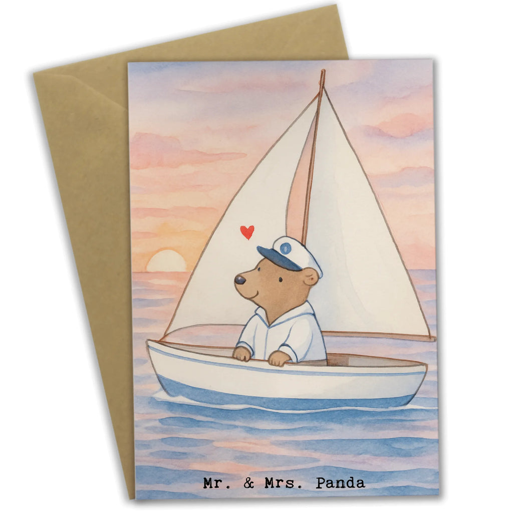 Grußkarte Bär Segeln Design Klappkarte, Hochzeitskarte, Geburtstagskarte, Einladungskarte, Ansichtskarten, Glückwunschkarte, Karte, Grußkarte, Geschenk, Sport, Sportart, Hobby, Schenken, Danke, Dankeschön, Auszeichnung, Gewinn, Sportler, Segelboot, Yachtclub, Segeltörn, Segelschule, segeln