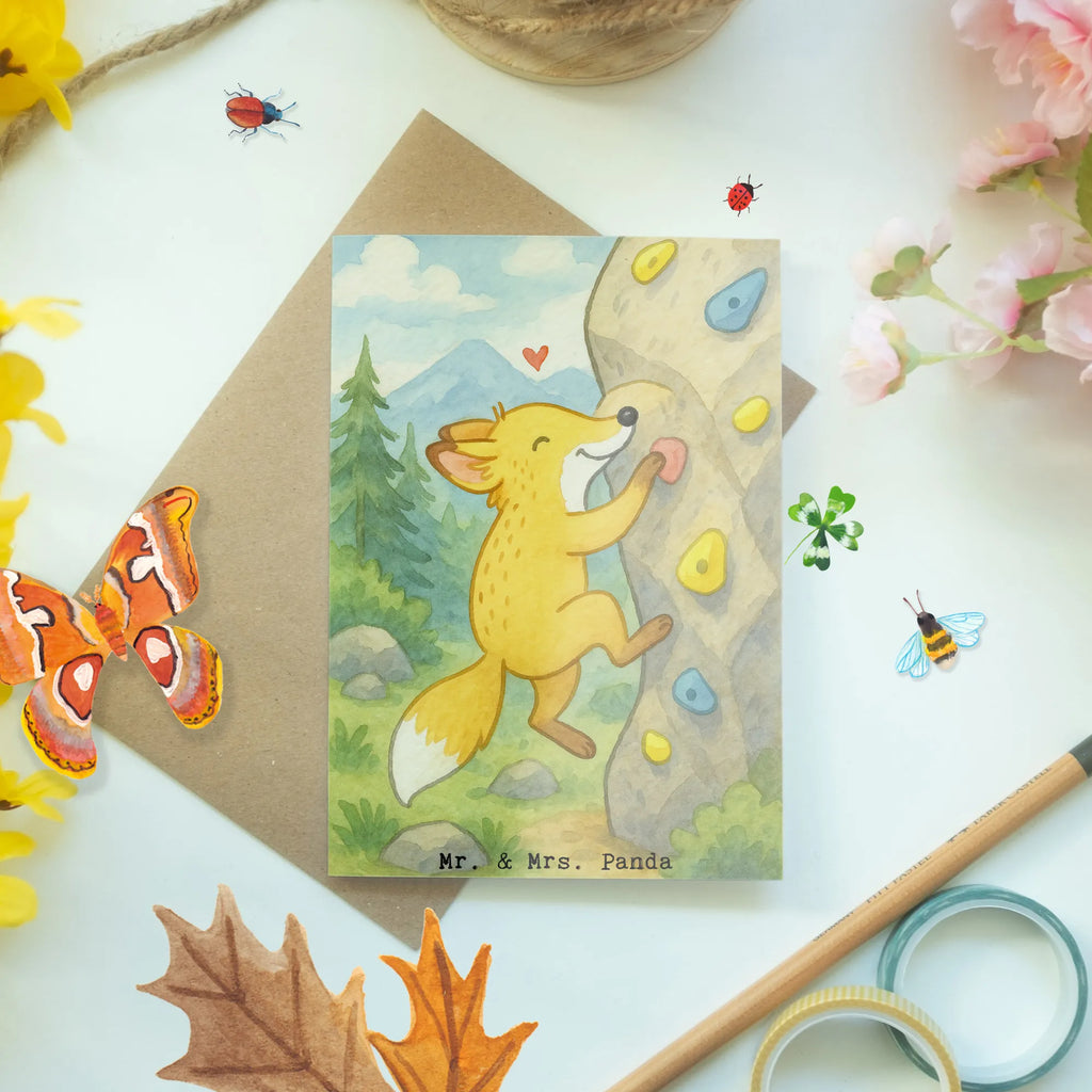 Grußkarte Fuchs Bouldern Design Karte, Ansichtskarten, Klappkarte, Glückwunschkarte, Geburtstagskarte, Einladungskarte, Hochzeitskarte, Grußkarte, Geschenk, Sport, Sportart, Hobby, Schenken, Danke, Dankeschön, Auszeichnung, Gewinn, Sportler, Kletterhalle, Boulderhalle, Klettern, bouldern