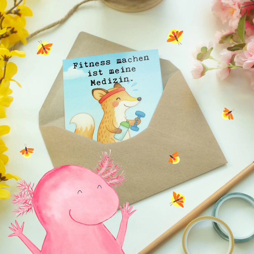 Grußkarte Fuchs Fitness Design Einladungskarte, Ansichtskarten, Geburtstagskarte, Klappkarte, Glückwunschkarte, Grußkarte, Karte, Hochzeitskarte, Geschenk, Sport, Sportart, Hobby, Schenken, Danke, Dankeschön, Auszeichnung, Gewinn, Sportler, Sport treiben, Kraftsport, Fitness, Sportclub, Fitnessstudio