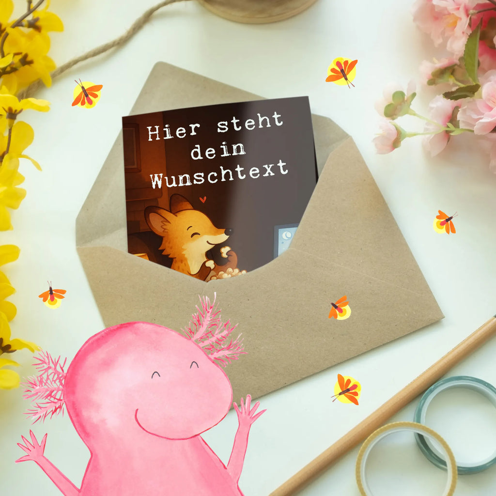 Personalisierte Grußkarte Fuchs Filme gucken Design Personalisierte Grußkarte, Personalisierte Geburtstagskarte, Personalisierte Hochzeitskarte, Grußkarte selbst gestalten, Personalisierte Karte, Grußkarte selber drucken, Personalisierte Glückwunschkarte, Grußkarte als Geldgeschenk, Grußkarte mit persönlichen Nachrichten, Personalisiertere Klappkarte, Grußkarte mit Namen, Personalisierte Einladungskarte, Grußkarten personalisiert, Geschenk, Sport, Sportart, Hobby, Schenken, Danke, Dankeschön, Auszeichnung, Gewinn, Sportler, Filme gucken, Fernsehen, Kino, TV, Filmabend