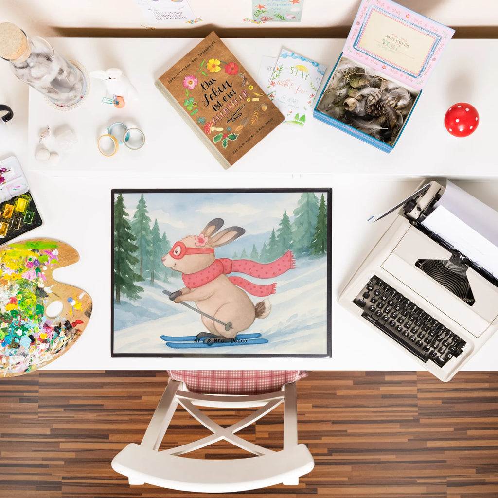 Schreibtischunterlage Hase Skifahren Design Schreibwaren, Schreibtisch Unterlagen, Schreibtischauflage, Schreibtischunterlage Groß, Büroartikel, Schreibunterlage, Bürobedarf, Geschenk, Sport, Sportart, Hobby, Schenken, Danke, Dankeschön, Auszeichnung, Gewinn, Sportler, Skiwettbewerb, Skifahren, Skirennen, Ski fahren, Skisport