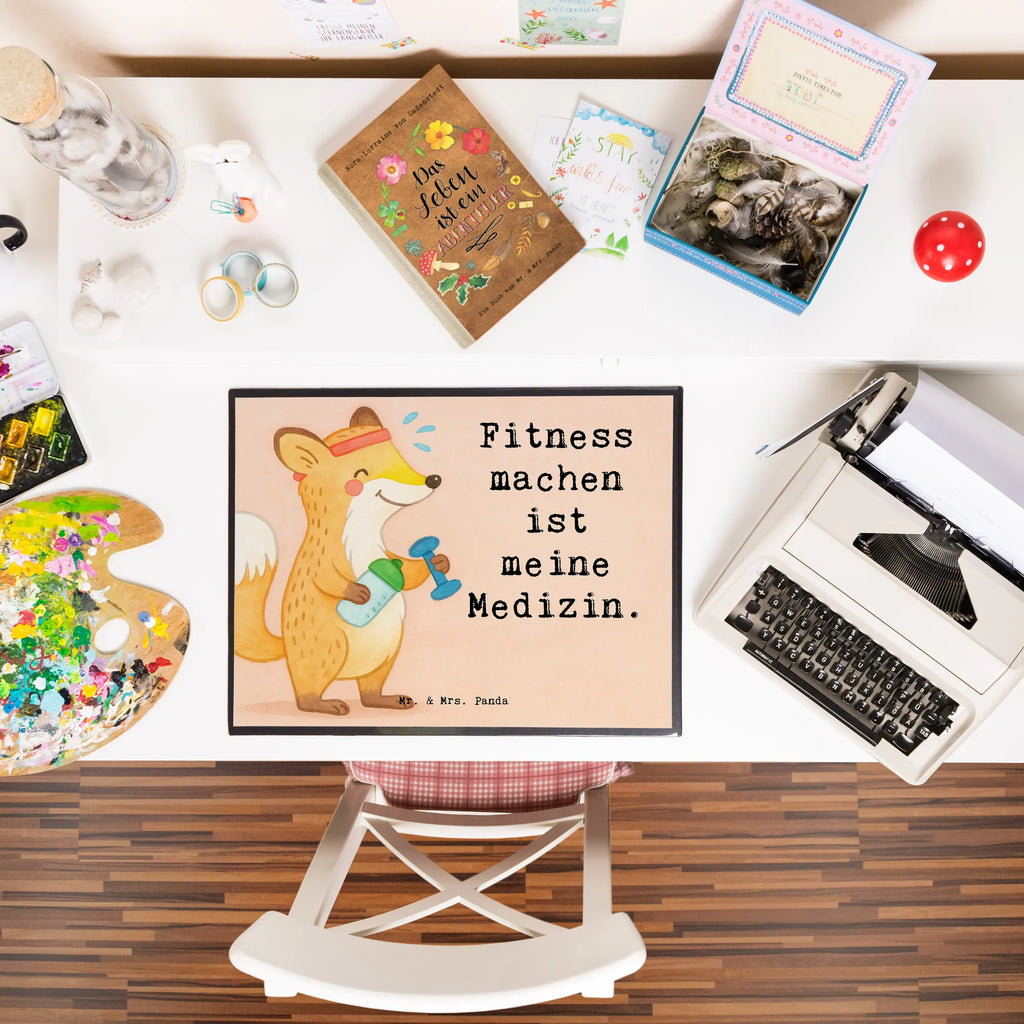 Schreibtischunterlage Fuchs Fitness Design Büroartikel, Schreibtisch Unterlagen, Schreibunterlage, Schreibtischunterlage Groß, Schreibtischauflage, Bürobedarf, Schreibwaren, Geschenk, Sport, Sportart, Hobby, Schenken, Danke, Dankeschön, Auszeichnung, Gewinn, Sportler, Sportclub, Fitness, Kraftsport, Sport treiben, Fitnessstudio