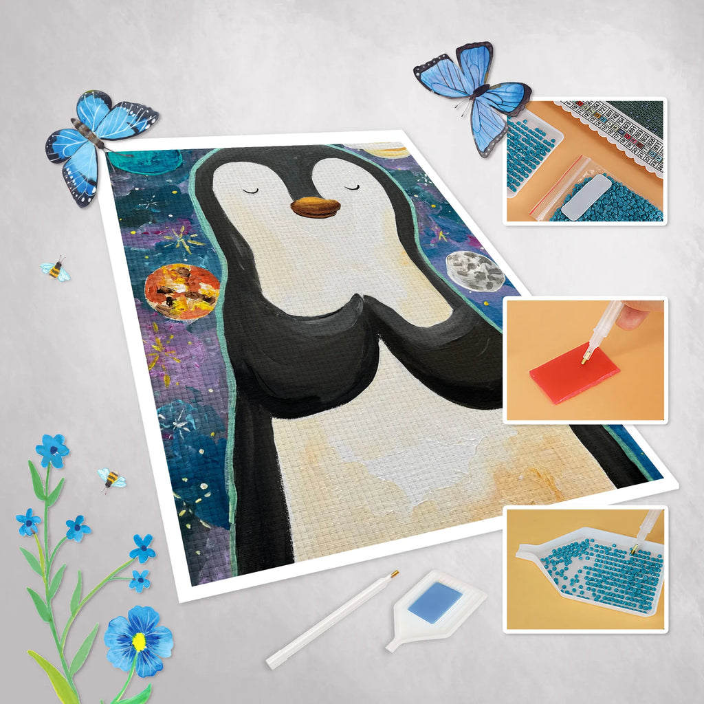 Diamond Painting Penguin Universe Design Penguin, North Pole, Winter, Penguins