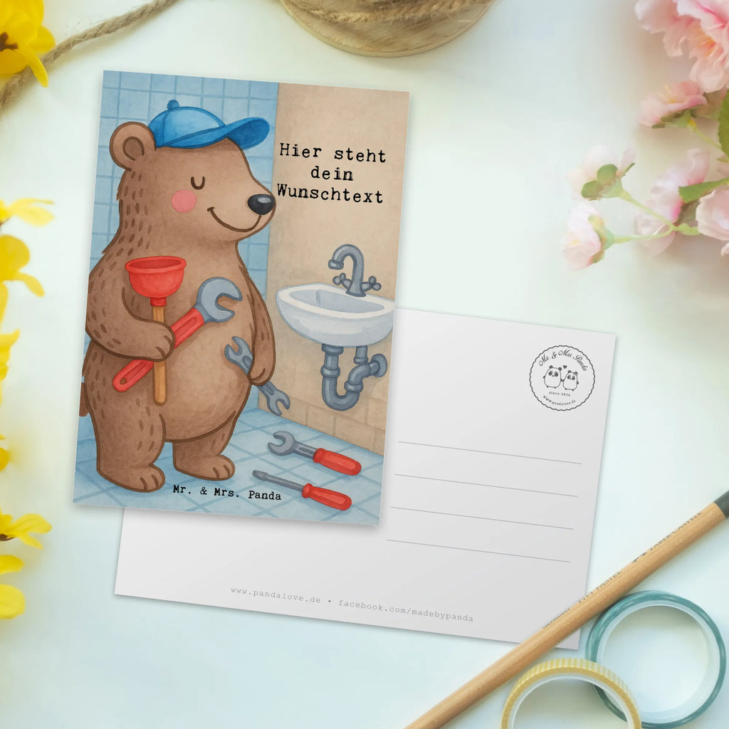 Personalisierte Postkarte Klempner Leidenschaft Design Karte mit Namen, Geschenkkarte mit Wunschtext, Grußkarte mit Wunschtext, Grußkarte mit Namen, Geschenkkarte mit Namen, Postkarte mit Wunschtext, Ansichtskarte mit Wunschtext, Karte mit Wunschtext, Ansichtskarte mit Namen, Postkarte bedrucken, Einladung mit Namen, Einladung mit Wunschtext, Postkarte personalisierbar, Postkarte mit Namen, Beruf, Ausbildung, Jubiläum, Abschied, Rente, Kollege, Kollegin, Geschenk, Schenken, Arbeitskollege, Mitarbeiter, Firma, Danke, Dankeschön, Fachbetrieb, Gesellenprüfung, Bauklempner, Sanitärinstallationen, Meister, Handwerker, Installateur, Klempner