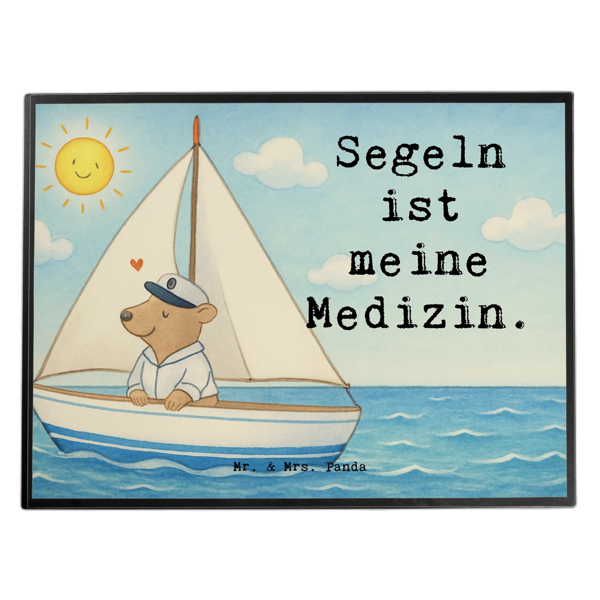 Desk pad bear Sail Design Gift, giving, thank you, award, profit, athlete, sailing school, sailing boat, sailing trip, yacht club, sailing