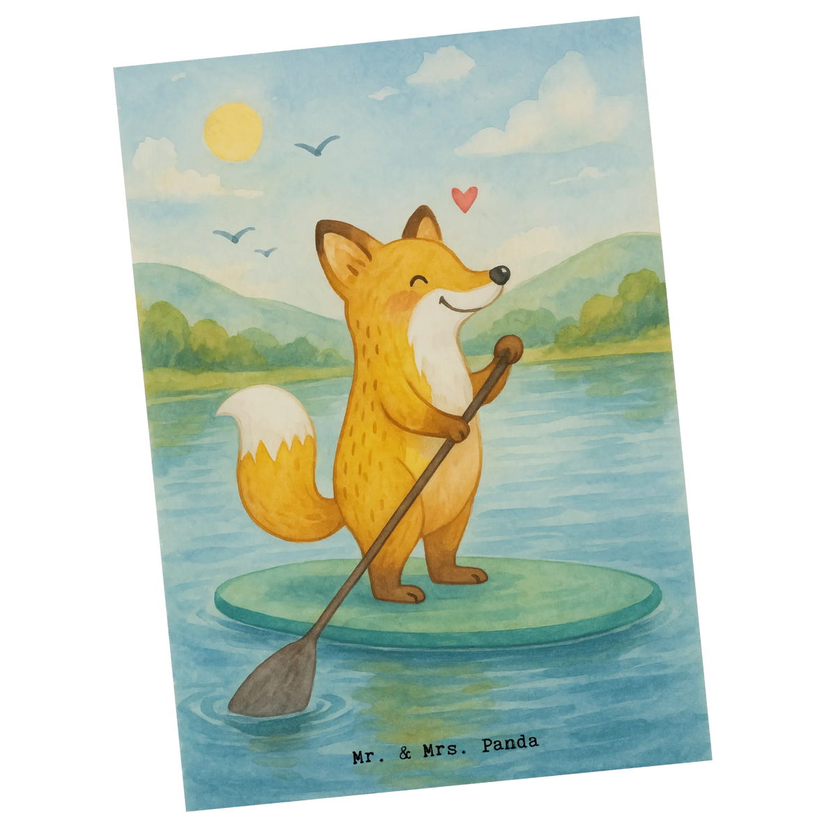 Grußkarte Fuchs Stand Up Paddling Design einzelkarte, Grußkarte, Postkarte, spruchkarte, Designkarte, Ansichtskarten, Kunstkarten, Fotokarte, Motivkarte, bildkarte, Ansichtskarte, kunstkarte, Postkarten, Sportart, Hobby, Danke, Dankeschön, Sport, Auszeichnung, Schenken, Gewinn, Sportler, Geschenk, SUB, Subben, Stand Up Paddling, Paddle Boarding, Stand Up Paddle