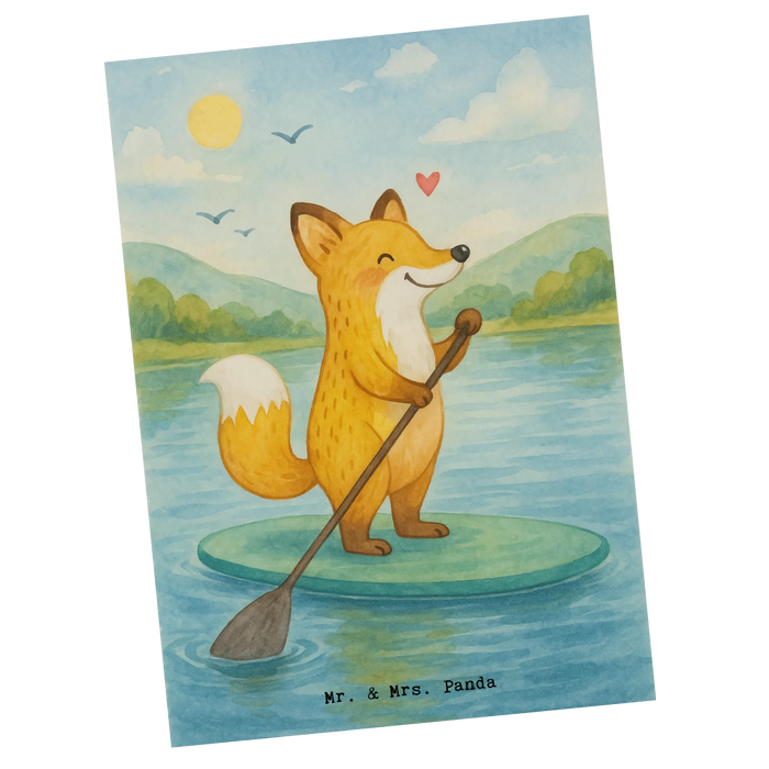 Grußkarte Fuchs Stand Up Paddling Design