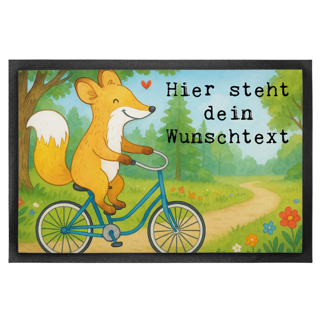 Personalisierte Fußmatte Fuchs Fahrrad fahren Design Namensfussmatte, Personalisierte Fußmatte, Wunschnamen, Fußmatte mit Namen, Fußmatte bedrucken, Türvorleger mit Namen, Bedrucken, Türvorleger personalisiert, Haustürmatte personalisiert, Personalisieruung, Personalisiert, Geschenk, Sport, Sportart, Hobby, Schenken, Danke, Dankeschön, Auszeichnung, Gewinn, Sportler, Mountainbiking, Radsport, Trekking, Fahrrad fahren, Radeln