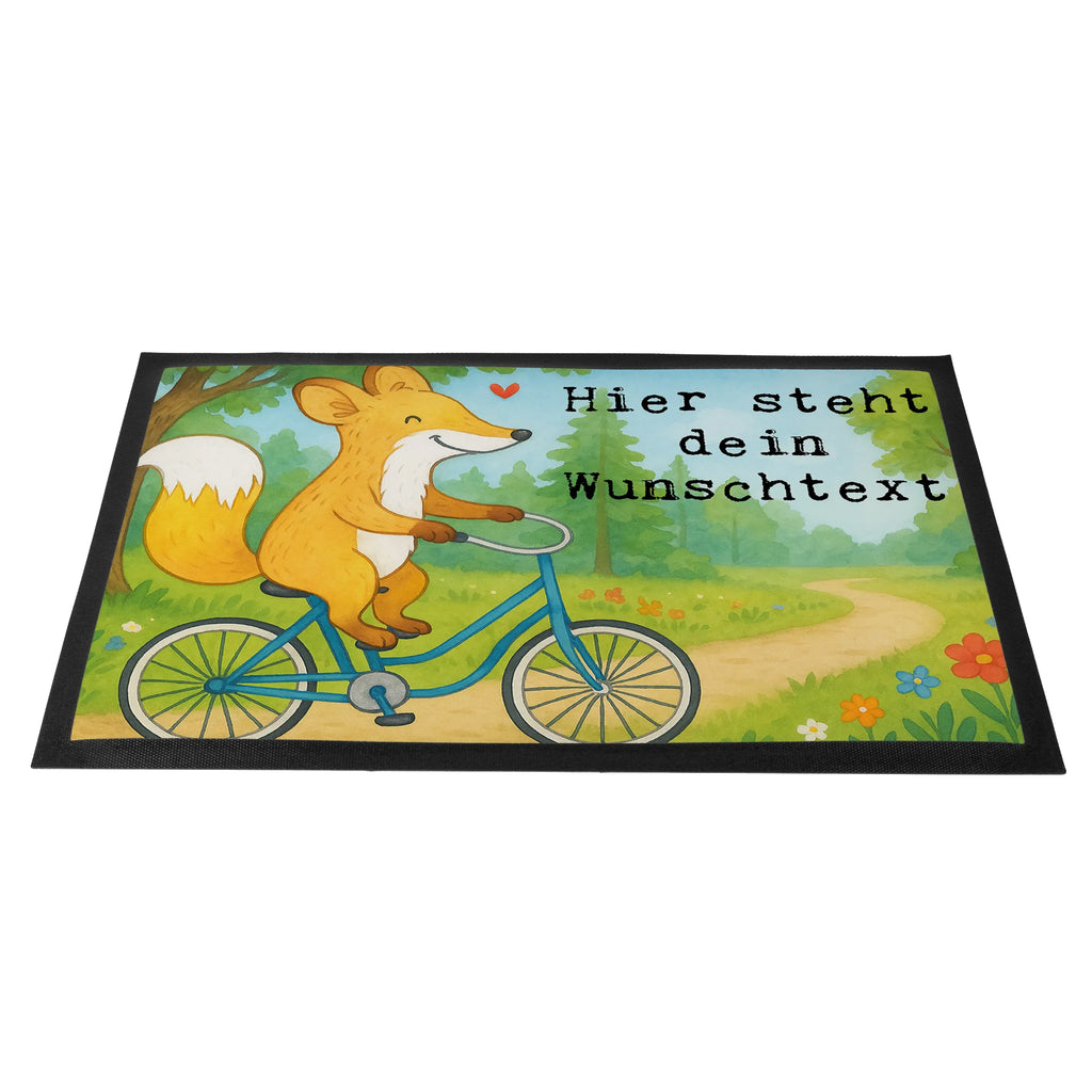 Personalisierte Fußmatte Fuchs Fahrrad fahren Design Namensfussmatte, Personalisierte Fußmatte, Wunschnamen, Fußmatte mit Namen, Fußmatte bedrucken, Türvorleger mit Namen, Bedrucken, Türvorleger personalisiert, Haustürmatte personalisiert, Personalisieruung, Personalisiert, Geschenk, Sport, Sportart, Hobby, Schenken, Danke, Dankeschön, Auszeichnung, Gewinn, Sportler, Mountainbiking, Radsport, Trekking, Fahrrad fahren, Radeln