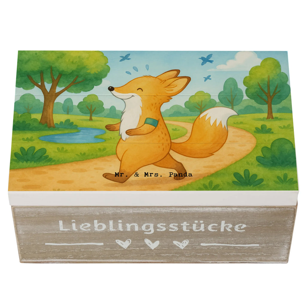 Holzkiste Fuchs Joggen Design Erinnerungskiste, Dekokiste, Holzkiste, XXL, Kiste, Schatzkiste, Aufbewahrungsbox, Geschenkbox, Erinnerungsbox, Schatulle, Truhe, Geschenkdose, Geschenk, Sport, Sportart, Hobby, Schenken, Danke, Dankeschön, Auszeichnung, Gewinn, Sportler, Dauerlauf, Laufsport, Joggen, Laufen