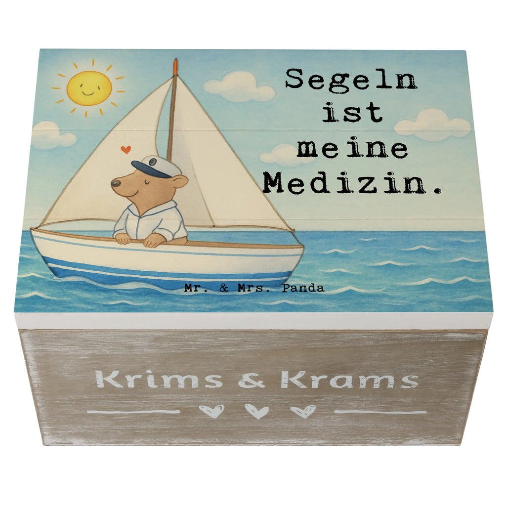 Holzkiste Bär Segeln Design Aufbewahrungsbox, Schatulle, Erinnerungsbox, Dekokiste, XXL, Truhe, Erinnerungskiste, Schatzkiste, Geschenkdose, Kiste, Holzkiste, Geschenkbox, Geschenk, Sport, Sportart, Hobby, Schenken, Danke, Dankeschön, Auszeichnung, Gewinn, Sportler, Segeltörn, Segelboot, Segelschule, segeln, Yachtclub