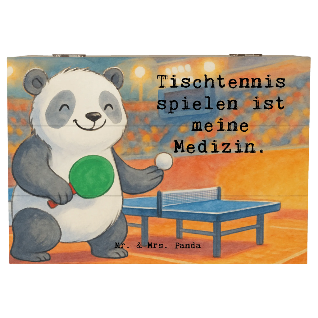 Holzkiste Panda Tischtennis Design Schatzkiste, Schatulle, Geschenkbox, Aufbewahrungsbox, Truhe, XXL, Geschenkdose, Erinnerungskiste, Erinnerungsbox, Kiste, Dekokiste, Holzkiste, Geschenk, Sport, Sportart, Hobby, Schenken, Danke, Dankeschön, Auszeichnung, Gewinn, Sportler, Tischtennis Bund, Ballsport, Tischtennis Verein, Tischtennis