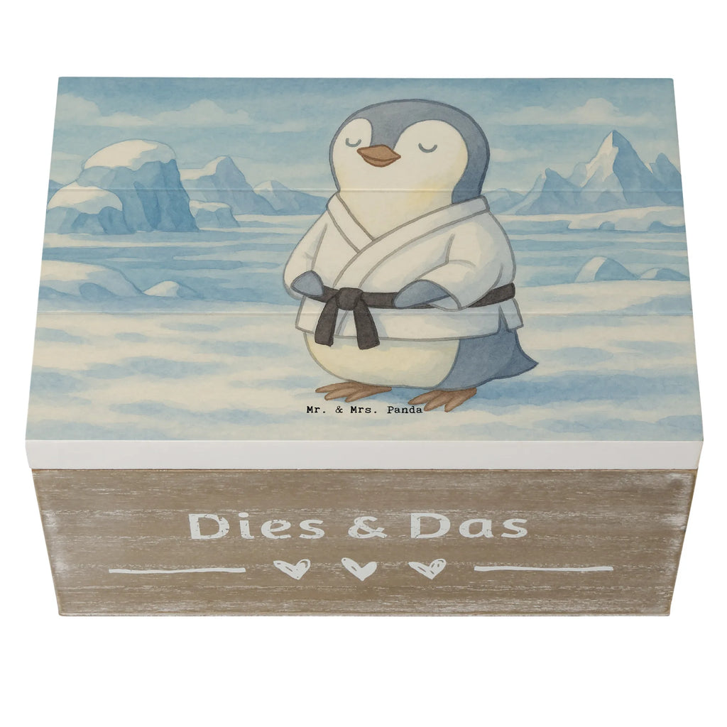 Holzkiste Pinguin Karate Design Kiste, XXL, Erinnerungsbox, Geschenkbox, Truhe, Erinnerungskiste, Schatzkiste, Aufbewahrungsbox, Dekokiste, Geschenkdose, Holzkiste, Schatulle, Geschenk, Sport, Sportart, Hobby, Schenken, Danke, Dankeschön, Auszeichnung, Gewinn, Sportler, Kampfkunst, Selbstverteidigung, Karate Verein, Karate, Kampfsportart