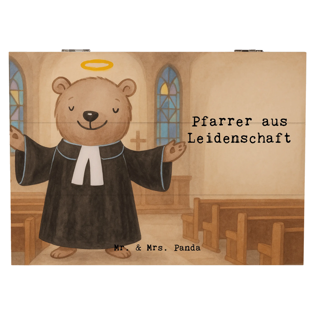 Holzkiste Pfarrer Leidenschaft Design XXL, Erinnerungsbox, Kiste, Holzkiste, Aufbewahrungsbox, Erinnerungskiste, Schatzkiste, Geschenkbox, Schatulle, Geschenkdose, Dekokiste, Truhe, Beruf, Ausbildung, Jubiläum, Abschied, Rente, Kollege, Kollegin, Geschenk, Schenken, Arbeitskollege, Mitarbeiter, Firma, Danke, Dankeschön, Pfarrer, Pastor, Prediger<br />Priester, Kirche, Theologe, Diener Gottes<br />Geistlicher