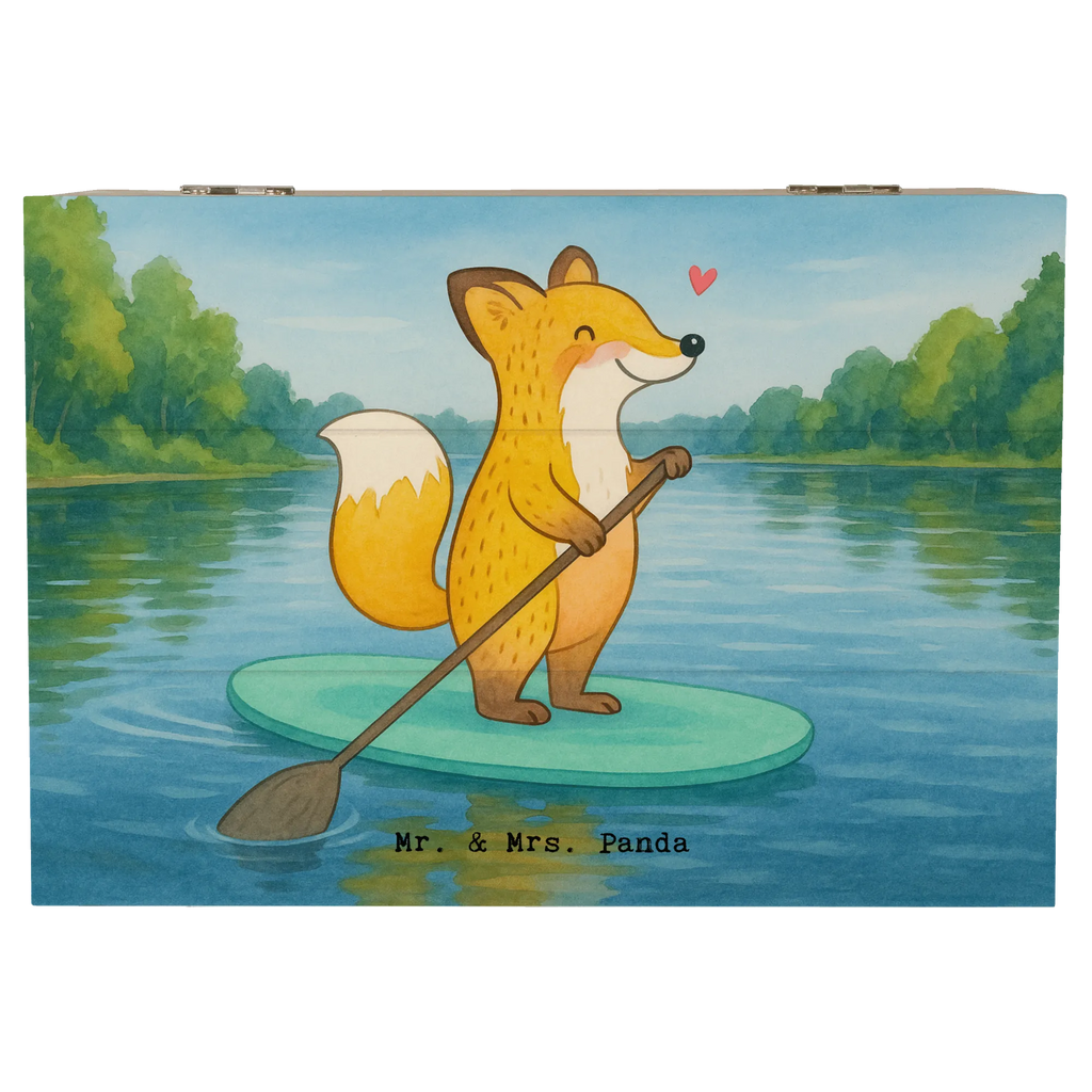 Holzkiste Fuchs Stand Up Paddling Design Erinnerungsbox, Geschenkbox, XXL, Dekokiste, Aufbewahrungsbox, Kiste, Geschenkdose, Erinnerungskiste, Truhe, Holzkiste, Schatzkiste, Schatulle, Geschenk, Sport, Sportart, Hobby, Schenken, Danke, Dankeschön, Auszeichnung, Gewinn, Sportler, Stand up paddle, SUB, subben, Stand Up Paddling, Paddle Boarding