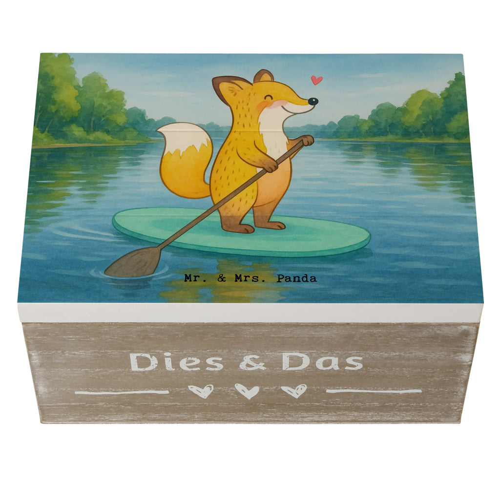 Holzkiste Fuchs Stand Up Paddling Design Erinnerungsbox, Geschenkbox, XXL, Dekokiste, Aufbewahrungsbox, Kiste, Geschenkdose, Erinnerungskiste, Truhe, Holzkiste, Schatzkiste, Schatulle, Geschenk, Sport, Sportart, Hobby, Schenken, Danke, Dankeschön, Auszeichnung, Gewinn, Sportler, Stand up paddle, SUB, subben, Stand Up Paddling, Paddle Boarding
