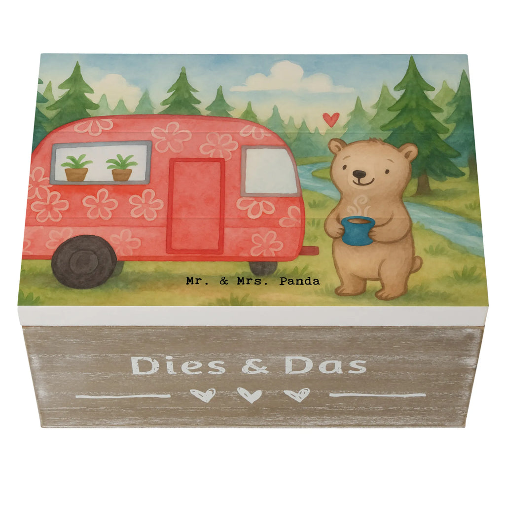Holzkiste Bär Camper Design Aufbewahrungsbox, XXL, Schatzkiste, Erinnerungsbox, Holzkiste, Geschenkbox, Kiste, Truhe, Dekokiste, Schatulle, Geschenkdose, Erinnerungskiste, Geschenk, Sport, Sportart, Hobby, Schenken, Danke, Dankeschön, Auszeichnung, Gewinn, Sportler, Roadtrip, Camper, Campen, Campingplatz, Zelten, Urlaub, Wohnmobil