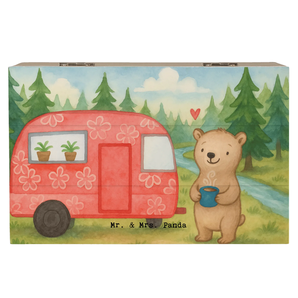 Holzkiste Bär Camper Design Aufbewahrungsbox, XXL, Schatzkiste, Erinnerungsbox, Holzkiste, Geschenkbox, Kiste, Truhe, Dekokiste, Schatulle, Geschenkdose, Erinnerungskiste, Geschenk, Sport, Sportart, Hobby, Schenken, Danke, Dankeschön, Auszeichnung, Gewinn, Sportler, Roadtrip, Camper, Campen, Campingplatz, Zelten, Urlaub, Wohnmobil