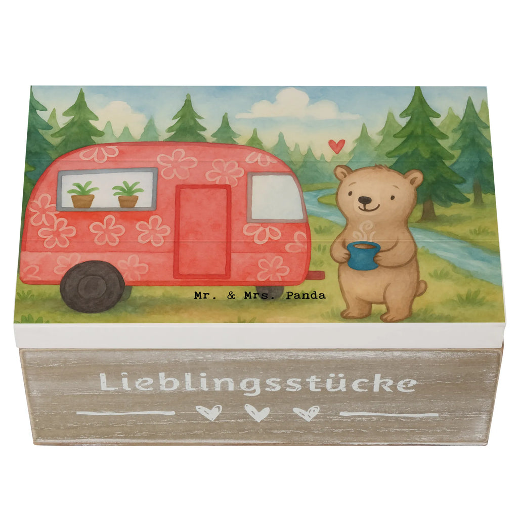 Holzkiste Bär Camper Design Aufbewahrungsbox, XXL, Schatzkiste, Erinnerungsbox, Holzkiste, Geschenkbox, Kiste, Truhe, Dekokiste, Schatulle, Geschenkdose, Erinnerungskiste, Geschenk, Sport, Sportart, Hobby, Schenken, Danke, Dankeschön, Auszeichnung, Gewinn, Sportler, Roadtrip, Camper, Campen, Campingplatz, Zelten, Urlaub, Wohnmobil