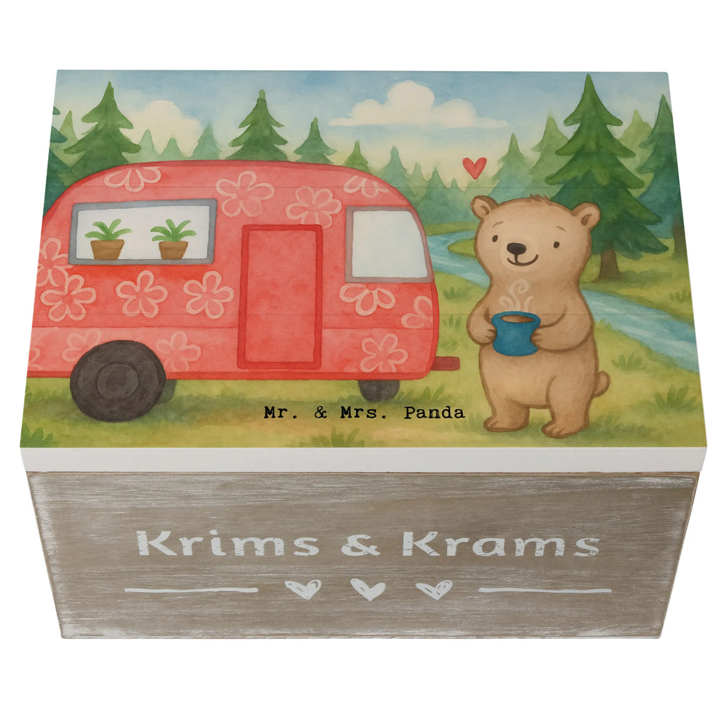 Holzkiste Bär Camper Design Aufbewahrungsbox, XXL, Schatzkiste, Erinnerungsbox, Holzkiste, Geschenkbox, Kiste, Truhe, Dekokiste, Schatulle, Geschenkdose, Erinnerungskiste, Geschenk, Sport, Sportart, Hobby, Schenken, Danke, Dankeschön, Auszeichnung, Gewinn, Sportler, Roadtrip, Camper, Campen, Campingplatz, Zelten, Urlaub, Wohnmobil