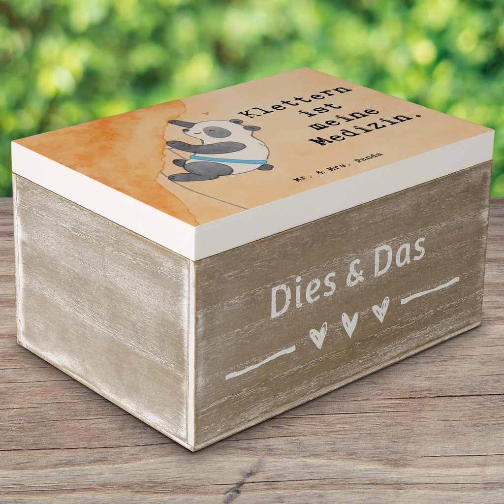 Holzkiste Panda Klettern Design Schatulle, Schatzkiste, Erinnerungsbox, Dekokiste, Aufbewahrungsbox, Kiste, Geschenkbox, Holzkiste, Geschenkdose, Truhe, Erinnerungskiste, XXL, Geschenk, Sport, Sportart, Hobby, Schenken, Danke, Dankeschön, Auszeichnung, Gewinn, Sportler, Klettersport, Klettern, Kletterhalle, Bouldern