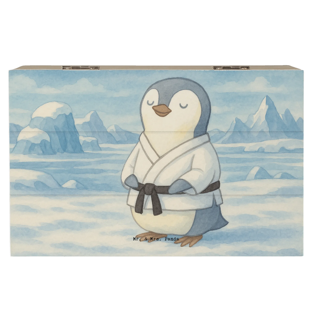 Holzkiste Pinguin Karate Design Kiste, XXL, Erinnerungsbox, Geschenkbox, Truhe, Erinnerungskiste, Schatzkiste, Aufbewahrungsbox, Dekokiste, Geschenkdose, Holzkiste, Schatulle, Geschenk, Sport, Sportart, Hobby, Schenken, Danke, Dankeschön, Auszeichnung, Gewinn, Sportler, Kampfkunst, Selbstverteidigung, Karate Verein, Karate, Kampfsportart