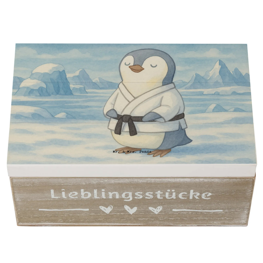 Holzkiste Pinguin Karate Design Kiste, XXL, Erinnerungsbox, Geschenkbox, Truhe, Erinnerungskiste, Schatzkiste, Aufbewahrungsbox, Dekokiste, Geschenkdose, Holzkiste, Schatulle, Geschenk, Sport, Sportart, Hobby, Schenken, Danke, Dankeschön, Auszeichnung, Gewinn, Sportler, Kampfkunst, Selbstverteidigung, Karate Verein, Karate, Kampfsportart