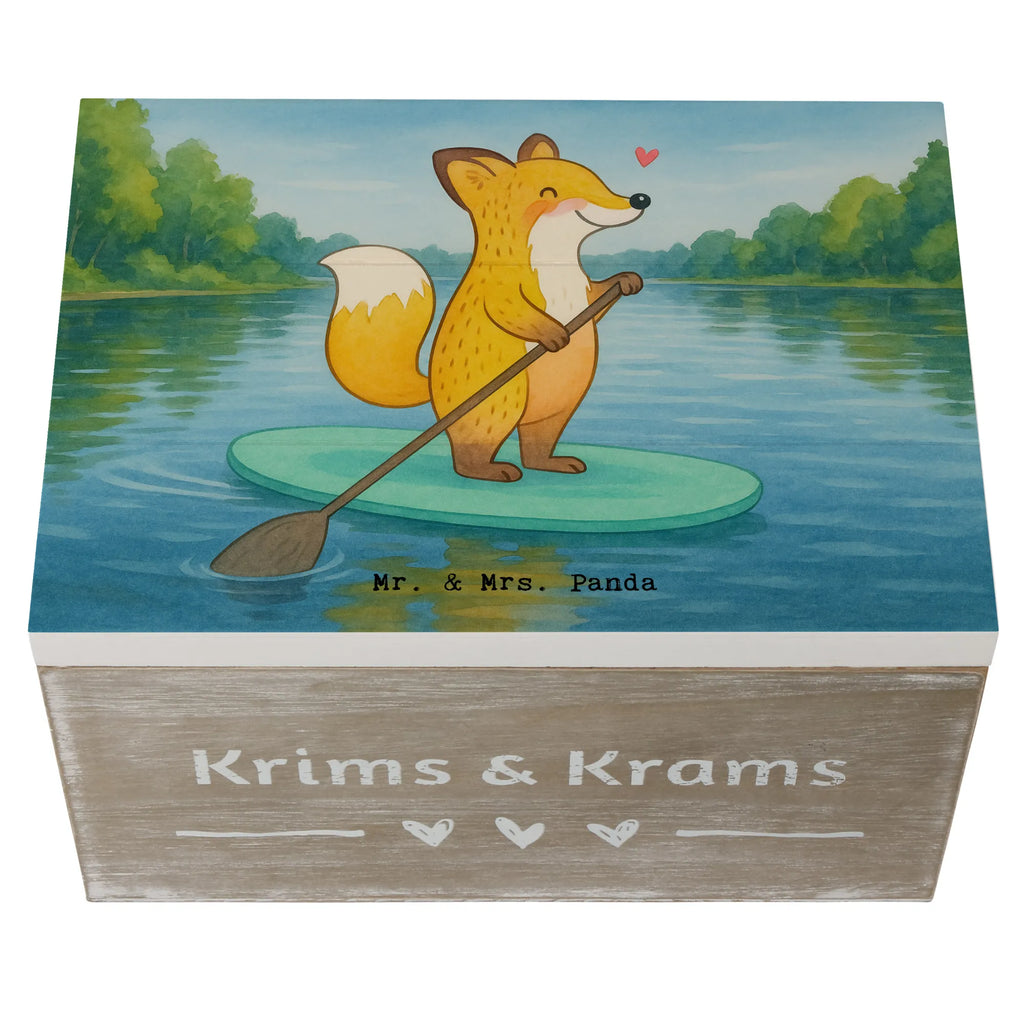 Holzkiste Fuchs Stand Up Paddling Design Erinnerungsbox, Geschenkbox, XXL, Dekokiste, Aufbewahrungsbox, Kiste, Geschenkdose, Erinnerungskiste, Truhe, Holzkiste, Schatzkiste, Schatulle, Geschenk, Sport, Sportart, Hobby, Schenken, Danke, Dankeschön, Auszeichnung, Gewinn, Sportler, Stand up paddle, SUB, subben, Stand Up Paddling, Paddle Boarding