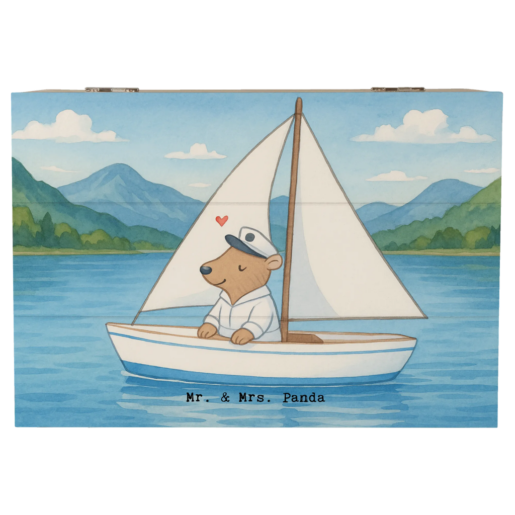 Holzkiste Bär Segeln Design Aufbewahrungsbox, Schatulle, Erinnerungsbox, Dekokiste, XXL, Truhe, Erinnerungskiste, Schatzkiste, Geschenkdose, Kiste, Holzkiste, Geschenkbox, Geschenk, Sport, Sportart, Hobby, Schenken, Danke, Dankeschön, Auszeichnung, Gewinn, Sportler, Segeltörn, Segelboot, Segelschule, segeln, Yachtclub