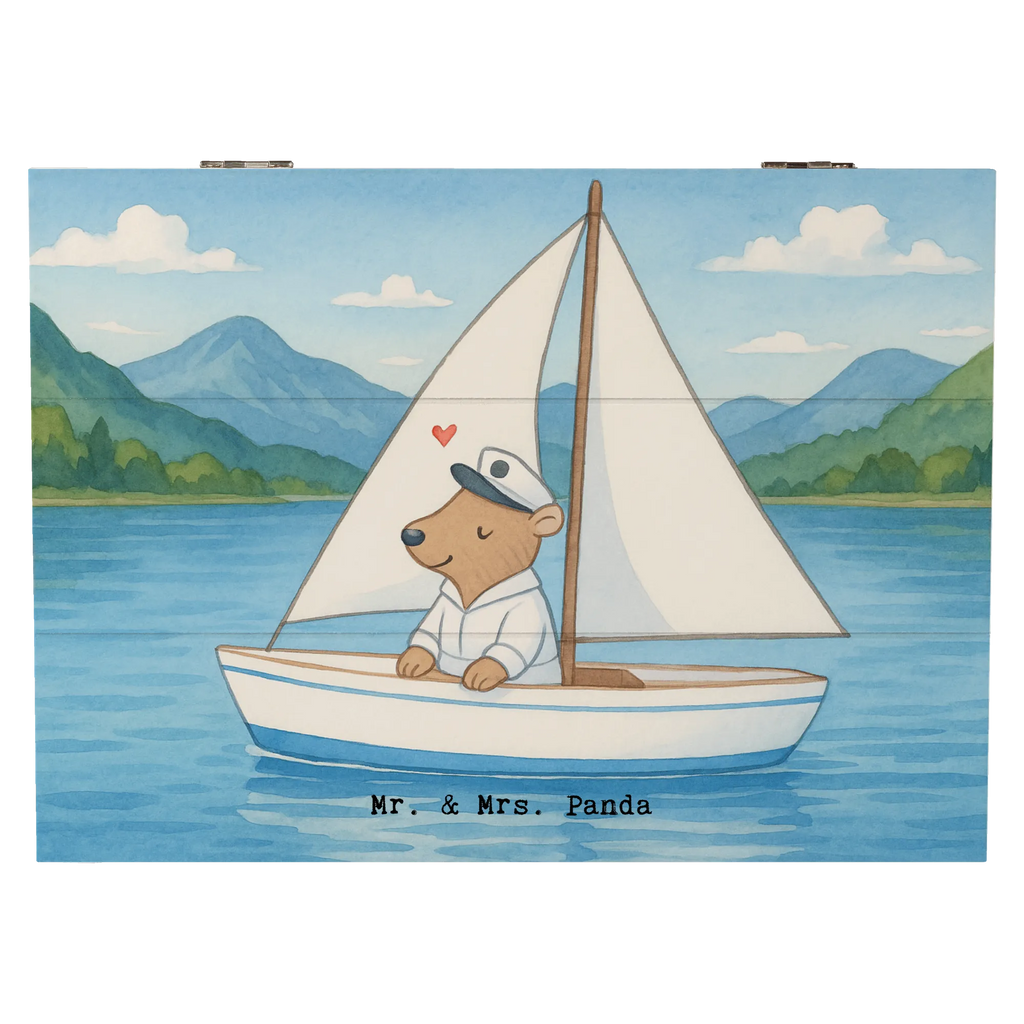 Holzkiste Bär Segeln Design Aufbewahrungsbox, Schatulle, Erinnerungsbox, Dekokiste, XXL, Truhe, Erinnerungskiste, Schatzkiste, Geschenkdose, Kiste, Holzkiste, Geschenkbox, Geschenk, Sport, Sportart, Hobby, Schenken, Danke, Dankeschön, Auszeichnung, Gewinn, Sportler, Segeltörn, Segelboot, Segelschule, segeln, Yachtclub