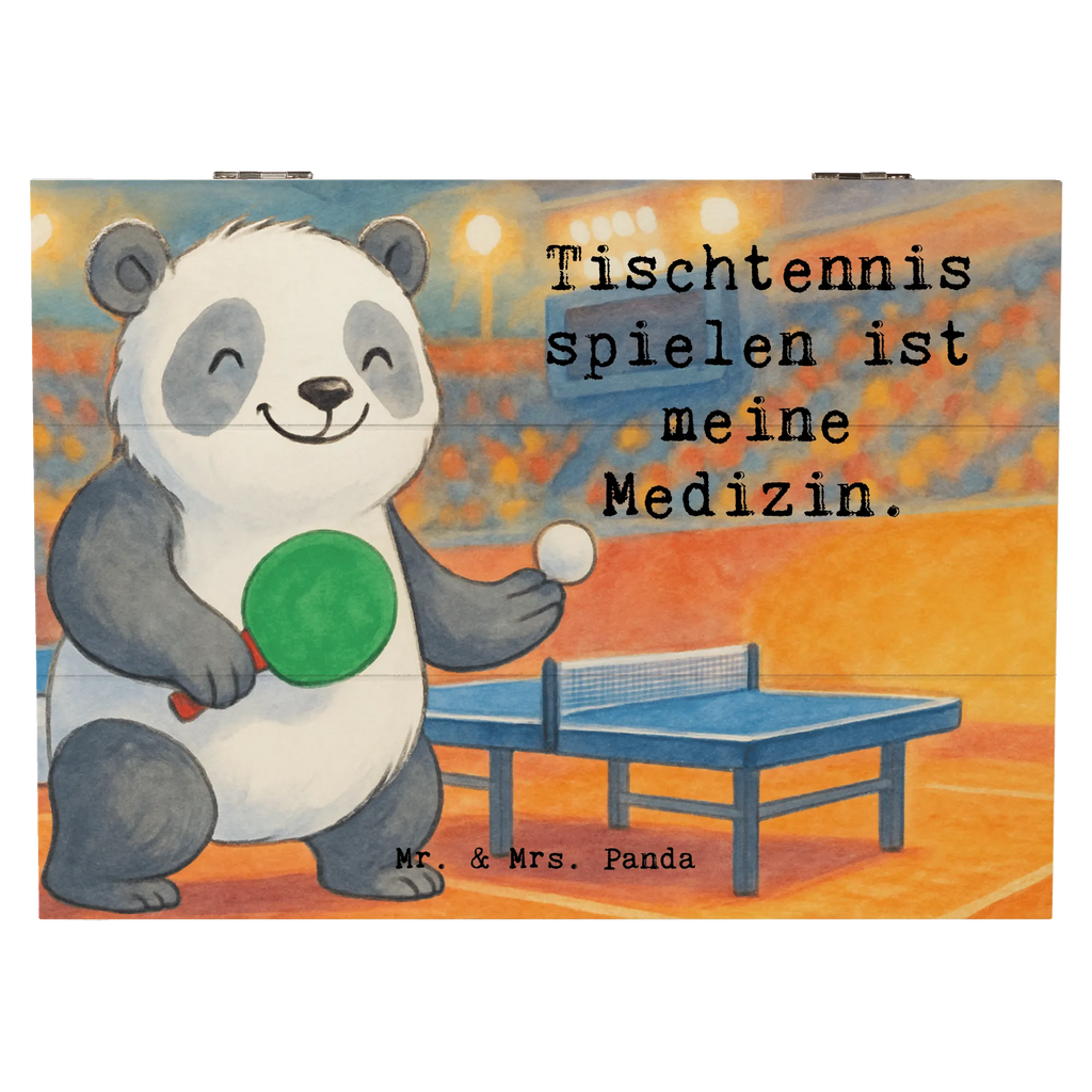 Holzkiste Panda Tischtennis Design Schatzkiste, Schatulle, Geschenkbox, Aufbewahrungsbox, Truhe, XXL, Geschenkdose, Erinnerungskiste, Erinnerungsbox, Kiste, Dekokiste, Holzkiste, Geschenk, Sport, Sportart, Hobby, Schenken, Danke, Dankeschön, Auszeichnung, Gewinn, Sportler, Tischtennis Bund, Ballsport, Tischtennis Verein, Tischtennis