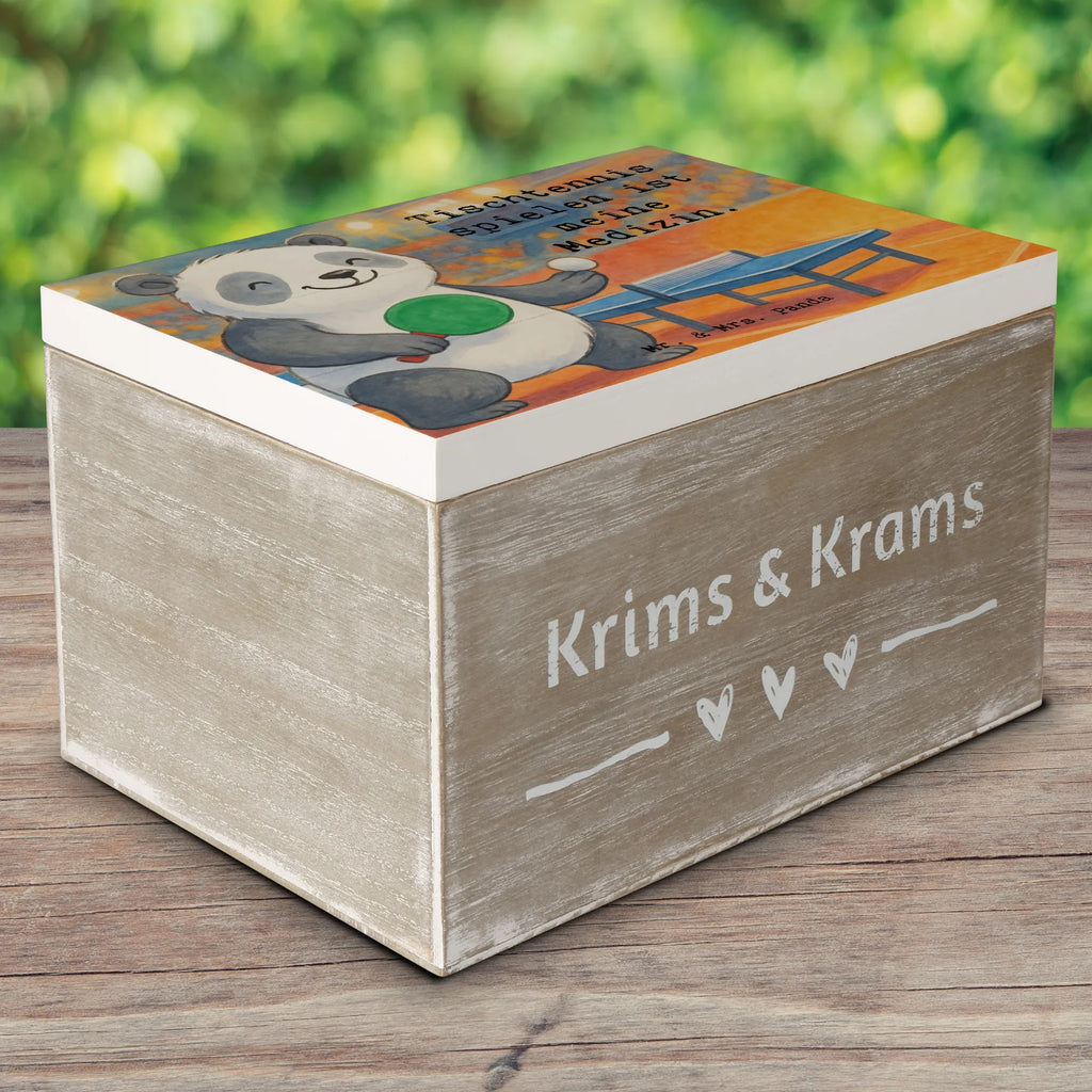 Holzkiste Panda Tischtennis Design Schatzkiste, Schatulle, Geschenkbox, Aufbewahrungsbox, Truhe, XXL, Geschenkdose, Erinnerungskiste, Erinnerungsbox, Kiste, Dekokiste, Holzkiste, Geschenk, Sport, Sportart, Hobby, Schenken, Danke, Dankeschön, Auszeichnung, Gewinn, Sportler, Tischtennis Bund, Ballsport, Tischtennis Verein, Tischtennis