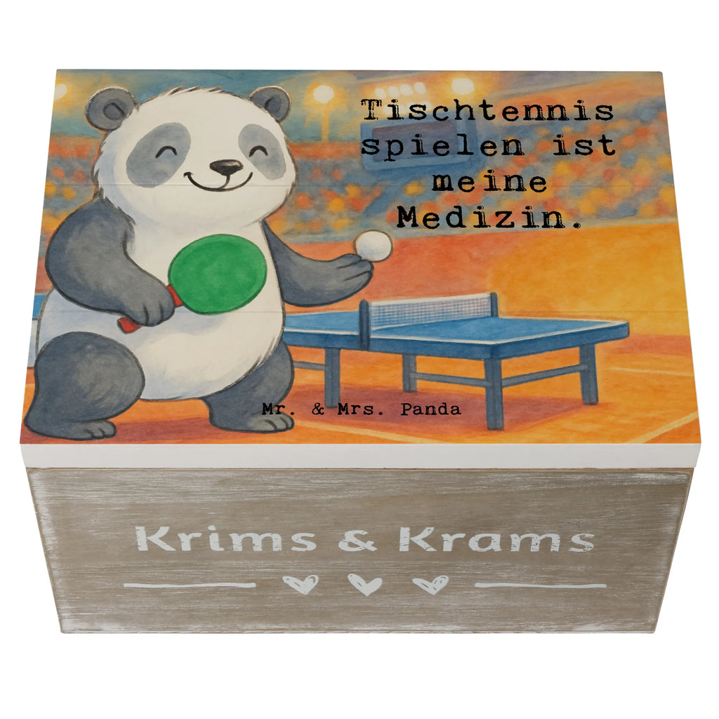 Holzkiste Panda Tischtennis Design Schatzkiste, Schatulle, Geschenkbox, Aufbewahrungsbox, Truhe, XXL, Geschenkdose, Erinnerungskiste, Erinnerungsbox, Kiste, Dekokiste, Holzkiste, Geschenk, Sport, Sportart, Hobby, Schenken, Danke, Dankeschön, Auszeichnung, Gewinn, Sportler, Tischtennis Bund, Ballsport, Tischtennis Verein, Tischtennis