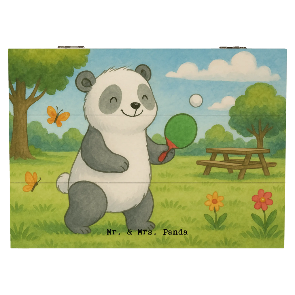 Holzkiste Panda Tischtennis Design Schatzkiste, Schatulle, Geschenkbox, Aufbewahrungsbox, Truhe, XXL, Geschenkdose, Erinnerungskiste, Erinnerungsbox, Kiste, Dekokiste, Holzkiste, Geschenk, Sport, Sportart, Hobby, Schenken, Danke, Dankeschön, Auszeichnung, Gewinn, Sportler, Tischtennis Bund, Ballsport, Tischtennis Verein, Tischtennis