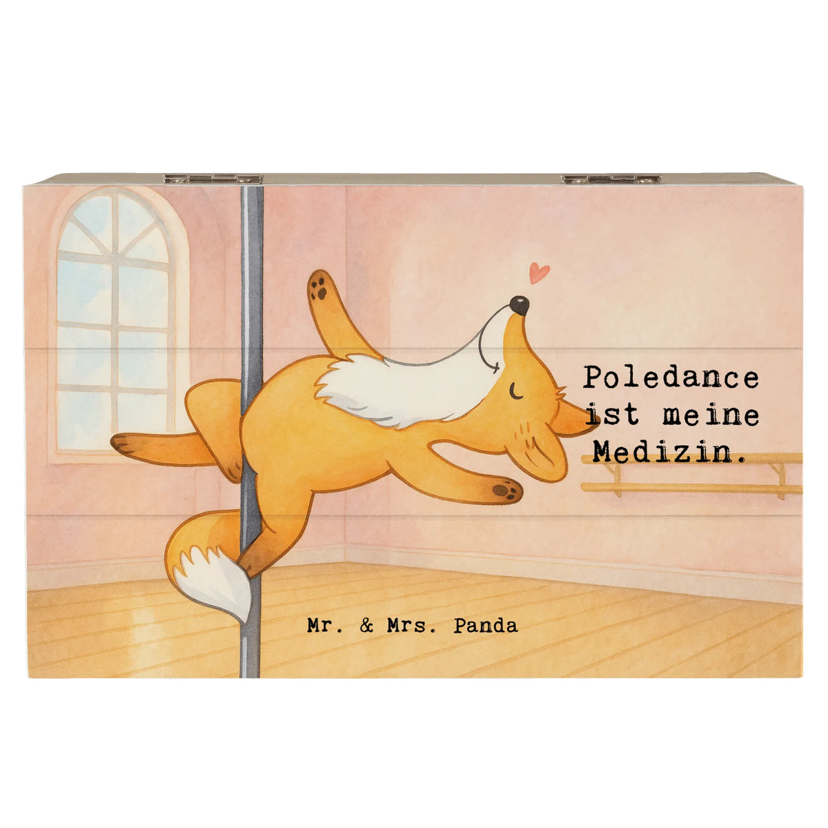 Wooden chest Fox Pole Dance Design athlete, profit, award, thank you, giving, Gift, dancing, Pole dancing