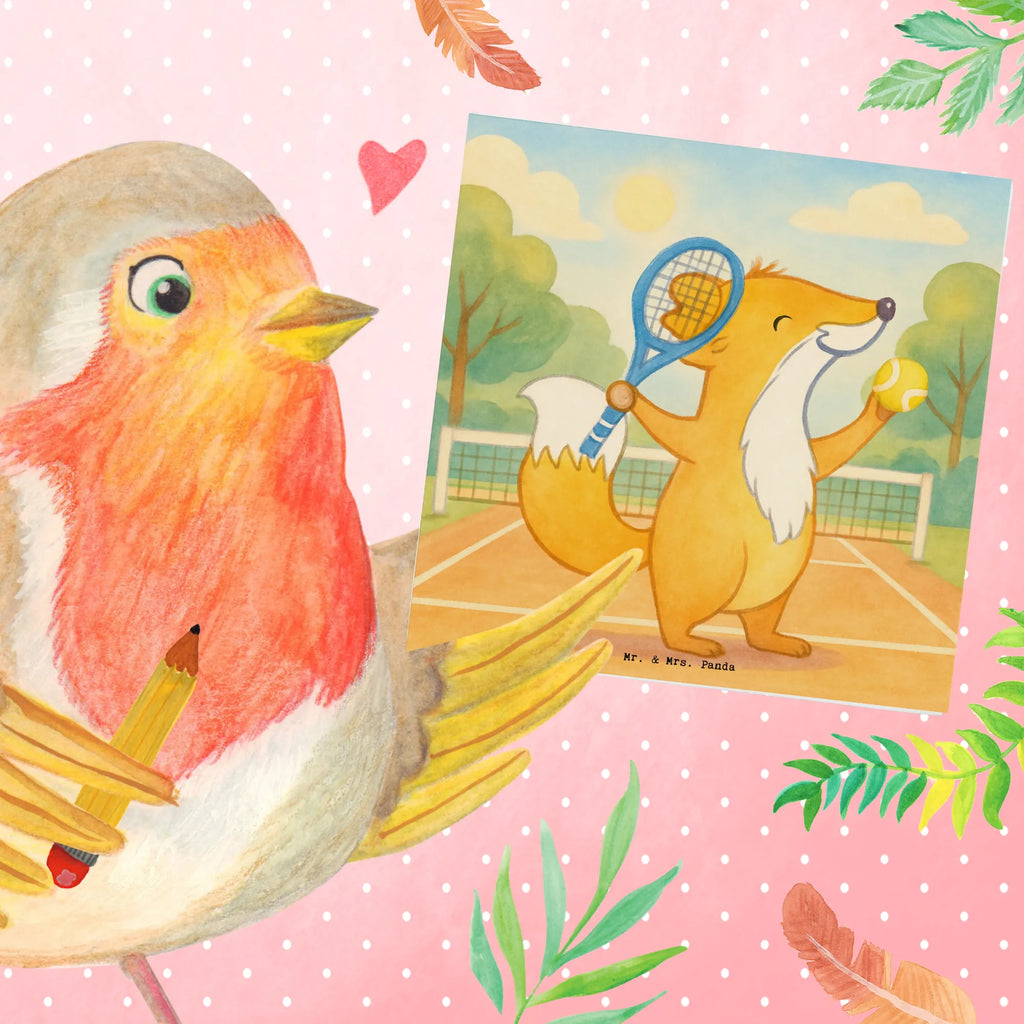 Deluxe Karte Fuchs Tennis spielen Design Grußkarte, Karte, Einladungskarte, Hochzeitskarte, Hochwertige Grußkarte, Klappkarte, Geburtstagskarte, Hochwertige Klappkarte, Glückwunschkarte, Geschenk, Sport, Sportart, Hobby, Schenken, Danke, Dankeschön, Auszeichnung, Gewinn, Sportler, Tennisclub, Tennis spielen, Tennis Turnier, Ballsportart, Tennisverein